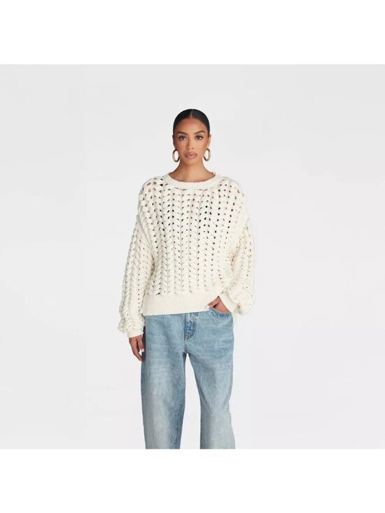 KBB by Kahlana Sweaters - KBB by Kahlana The Chunky Knit Sweater Cream Color Heavy Sweater -- Size Medium